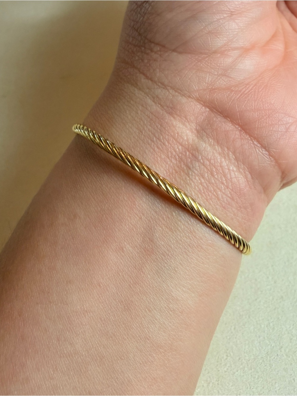 David Yurman 18K Yellow Gold with Diamonds Buckle Classic Cable Bracelet 2.6mm - Picture 4 of 14